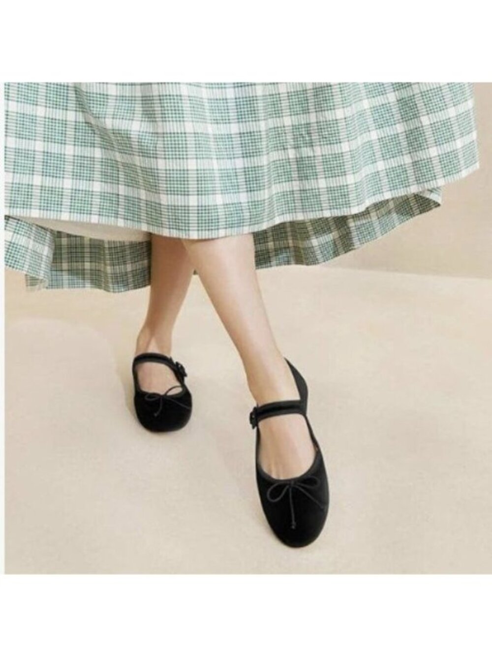 Black Mary Jane Flats with Bow